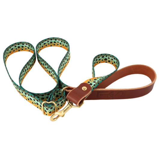 South Fork Lodge Adjustable Length Dog Leash - Brown Trout