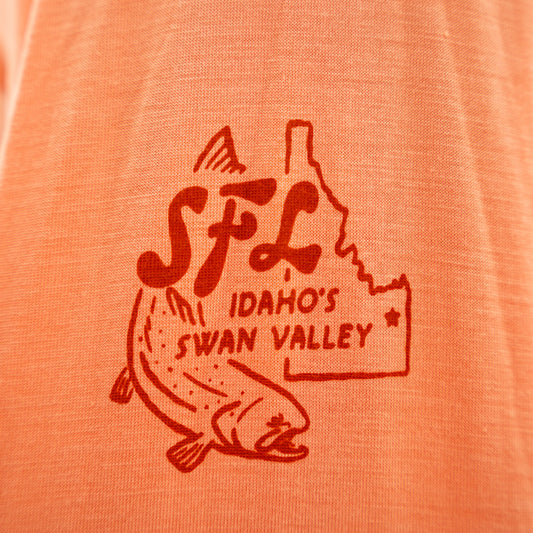South Fork Lodge Free Fly Apparel Women's Lightweight Hoodie SFL Idaho Logo
