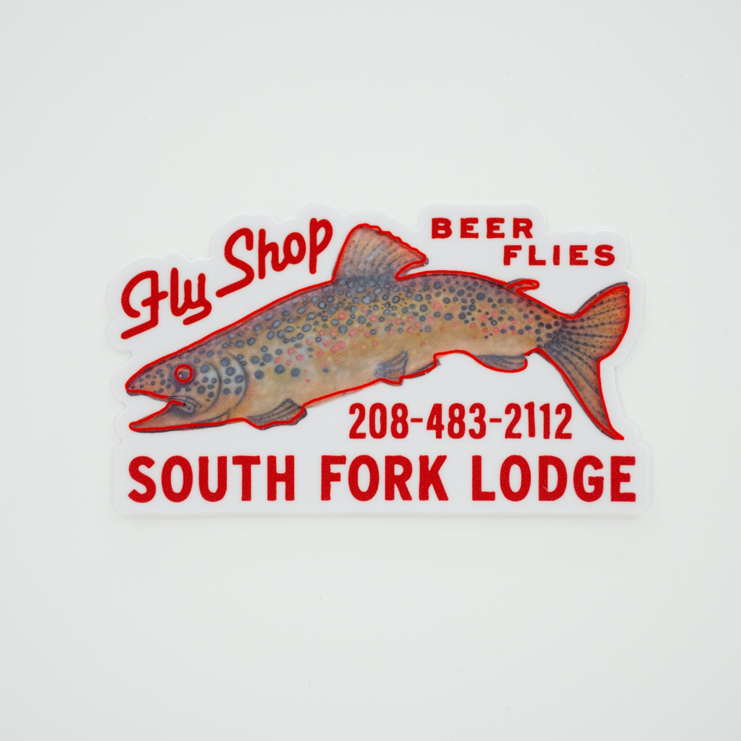 South Fork lodge Fly Shop Icon 4" Sticker