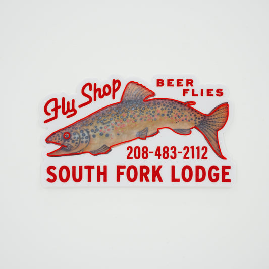South Fork lodge Fly Shop Icon 4" Sticker