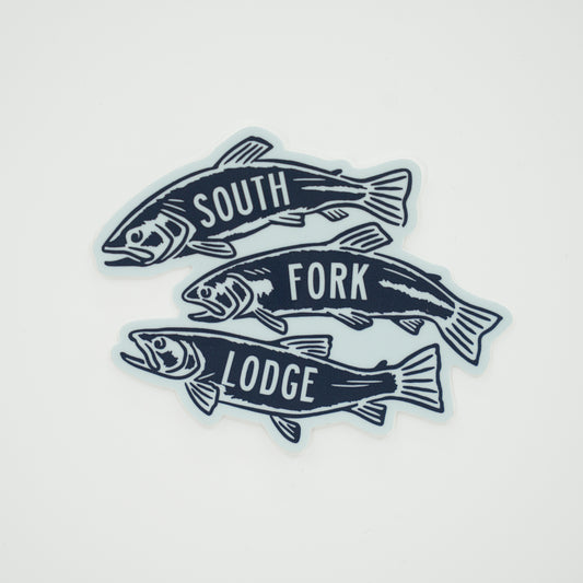South Fork Lodge 3 Trout Logo 4" Sticker
