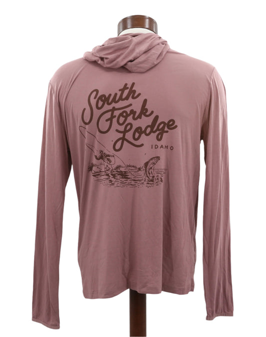 South Fork Lodge Free Fly Apparel Men's Bamboo Lightweight Hoody Jumping Trout