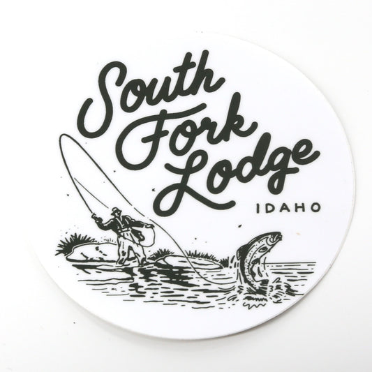 South Fork Lodge Fisherman Circle Sticker