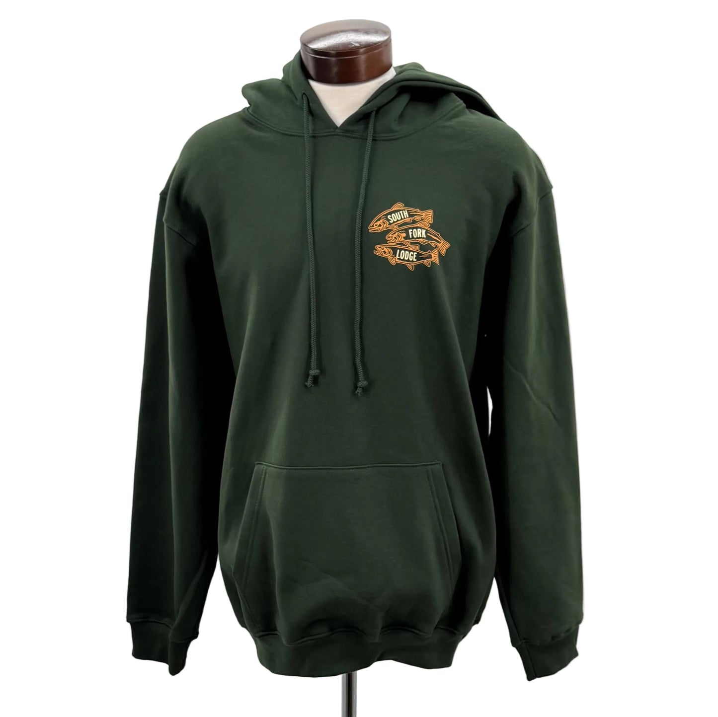 South Fork Lodge Green Hoody with Birds Eye View Logo