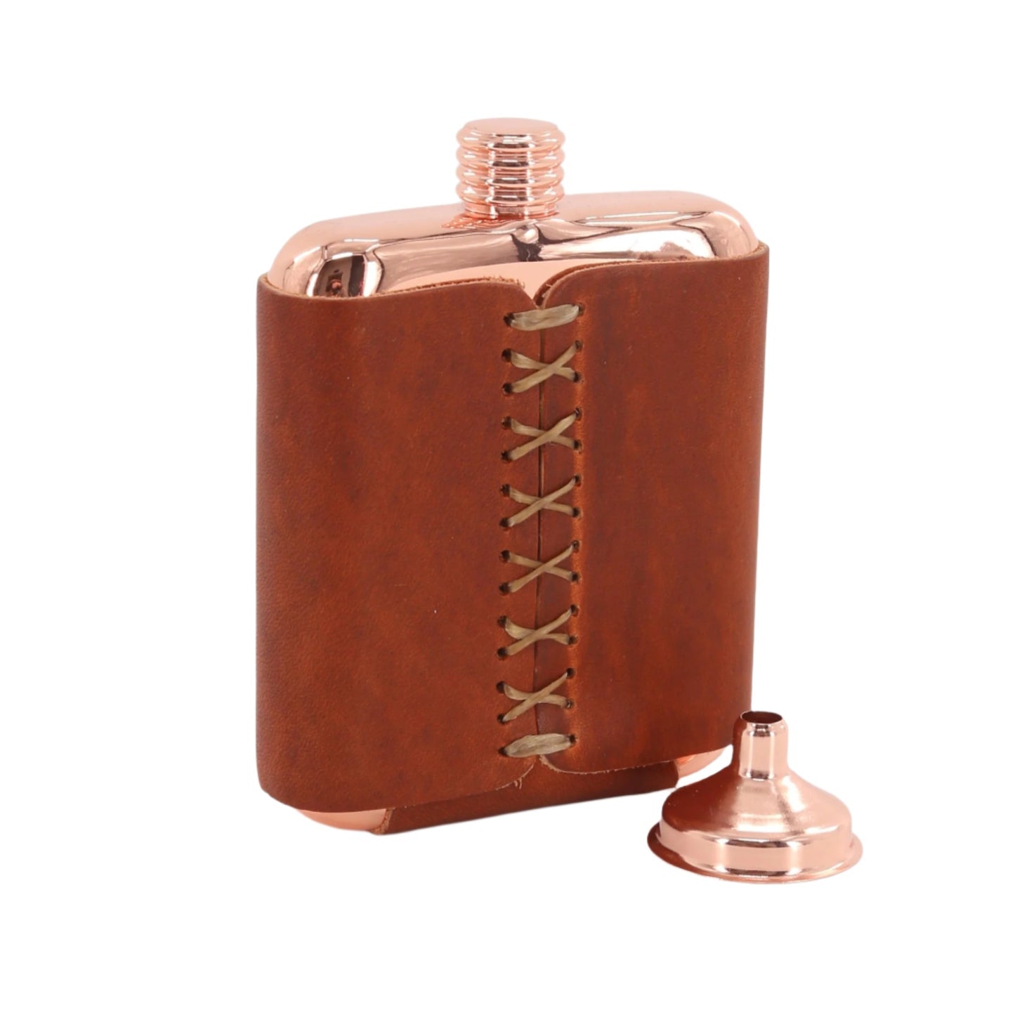 South Fork Lodge Leather Wrapped Copper Flask