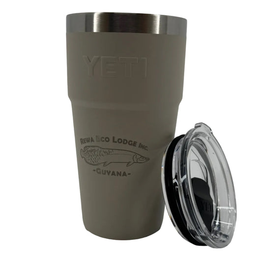 Indifly x Rewa Eco Lodge YETI 20oz Rambler Tumbler with Magslider Lid - Taupe