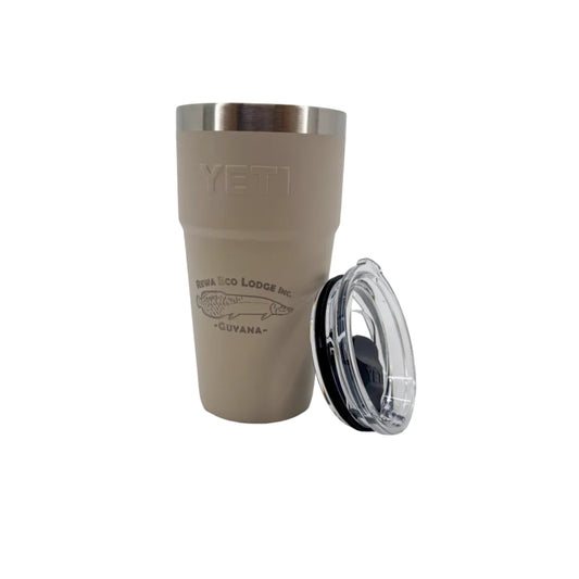 Indifly x Rewa Eco Lodge YETI 20oz Rambler Tumbler with Magslider Lid - Taupe