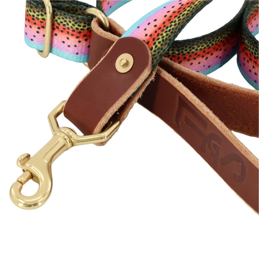 South Fork Lodge Adjustable Length Dog Leash - Rainbow Trout